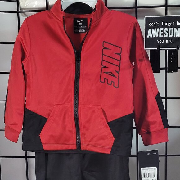 Nike Kids' Two-Piece Red and Black Track Suit - Size 24 Months - Picture 1 of 14